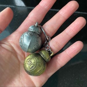 Star Wars BB8 Keychain Hand Crafted Metal 2 Pcs